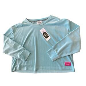 NWT Juicy Couture Velvet Crop Sweatshirt Womens 2X Plus Casual Comfy Loungewear